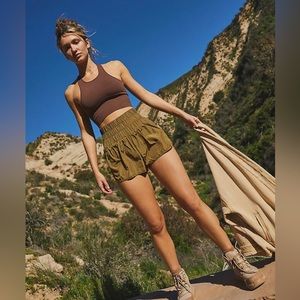 FP The Way Home Shorts - Olive Large (L) - Free People